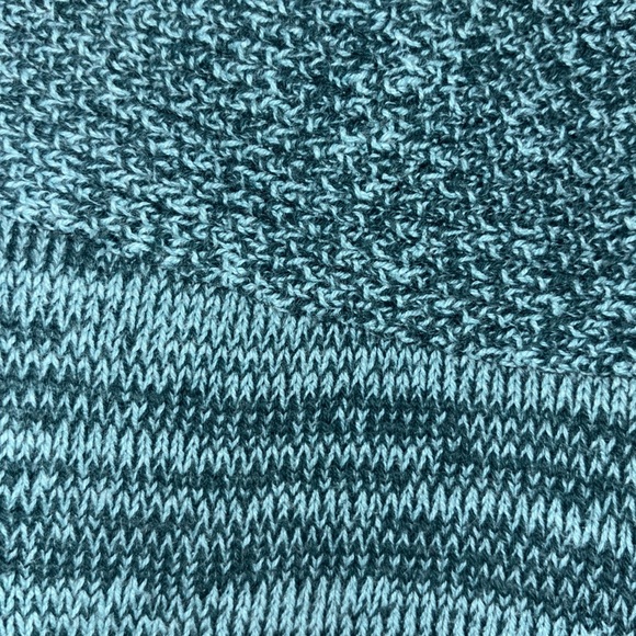 Mudd Vintage Turquoise Striped Shift Cowl Neck Sweater Dress Size Medium - Picture 3 of 3